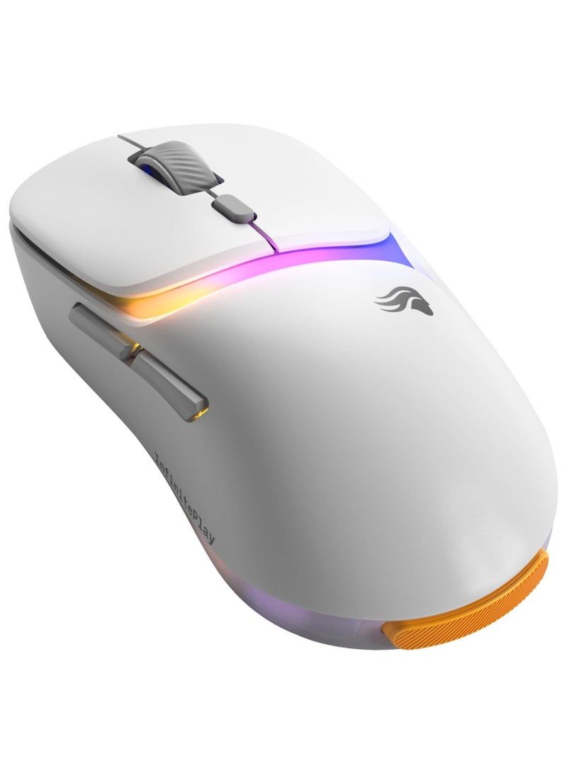 Glorious - Model D3 Lightweight Wireless Optical Gaming Mouse with InfinitePlay Swappable Battery System & Charging Base Station - Wireless - White - Image 1