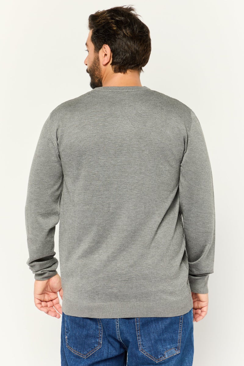 Sorbino Men Crew Neck Long Sleeves Knitted Sweatshirt, Grey - Image 3