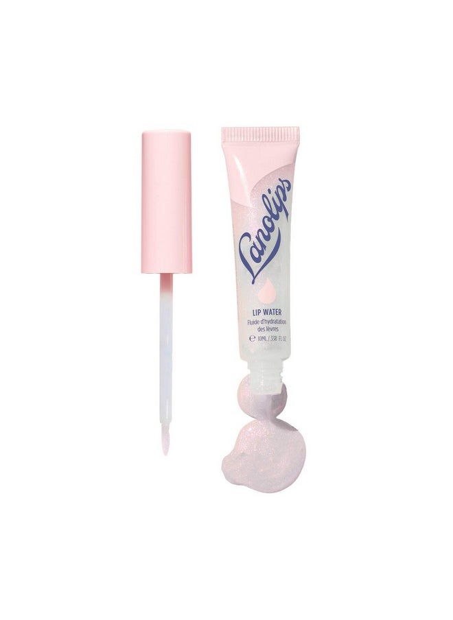 Lanolips - Lanolips Lanolin Lip Water - Tinted Lip Gloss Serum - Hyaluronic Acid Lip Balm for a Shimmery, Hydrated Lip Glow - Lanolin Oil Lip Moisturizer for Dry, Cracked Lips - Watermelon (10ml / 0.34 fl oz) - Image 1