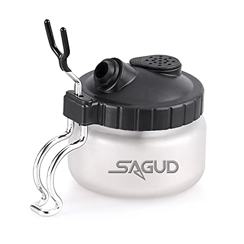 SAGUD Airbrush Cleaning Pot Strong Glass Jar Bottles Kit with Airbrush Holder Station - Image 1