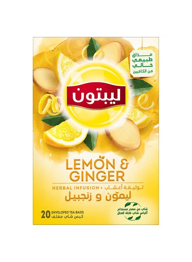 Lipton Herbal Infusion Tea Lemon And Ginger - Image 1