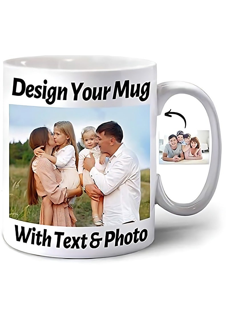Theodor Custom Mug - Personalized Coffee Mug with Photo, Logo, or Text | Custom Coffee Cup | Custom Gifts for Men & Women | Customized Mugs Photo Mugs With Names Both Sides - Image 1