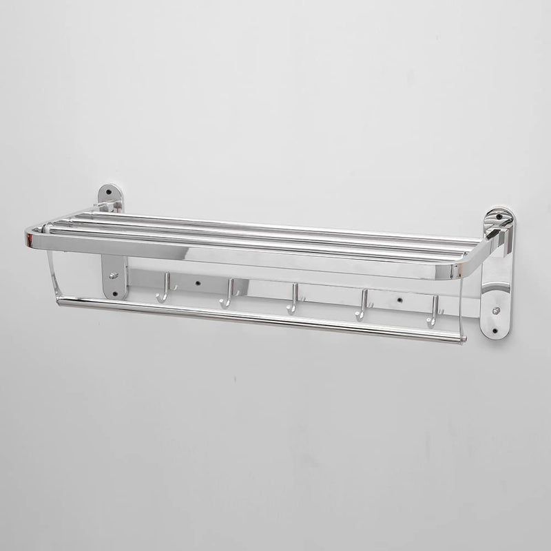 SAMANEA TRF-24 Stainless Steel Folding Towel Rack for Bathroom(24 inch, Chrome, SS202) - Image 2
