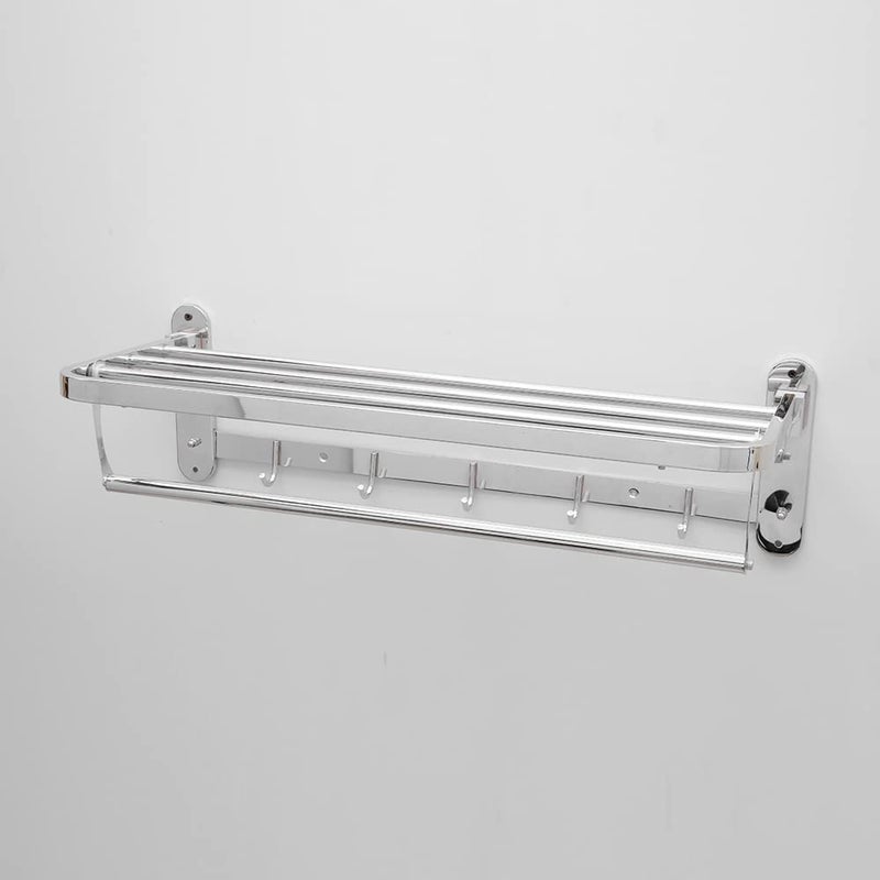 SAMANEA TRF-24 Stainless Steel Folding Towel Rack for Bathroom(24 inch, Chrome, SS202) - Image 3