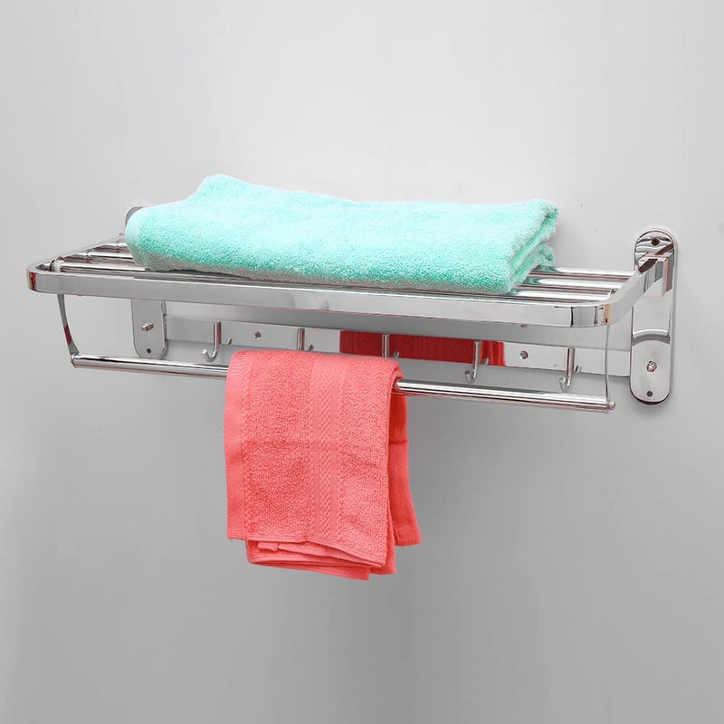 SAMANEA TRF-24 Stainless Steel Folding Towel Rack for Bathroom(24 inch, Chrome, SS202) - Image 1