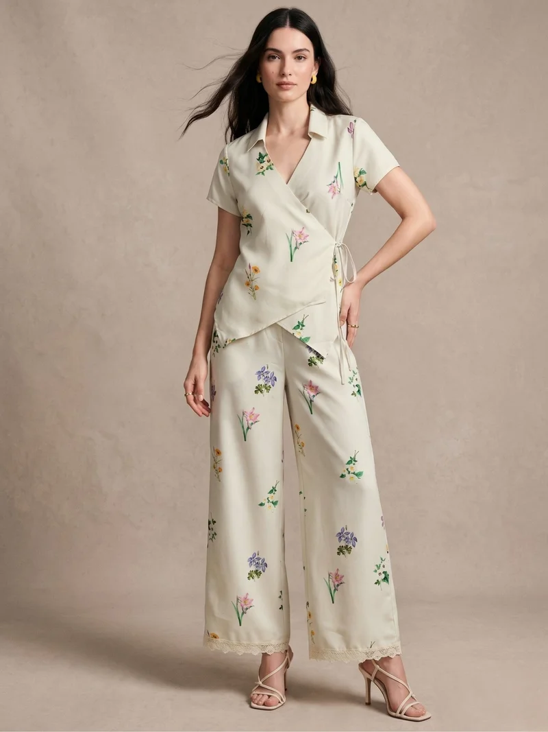 White Floral Printed Co-Ord Set