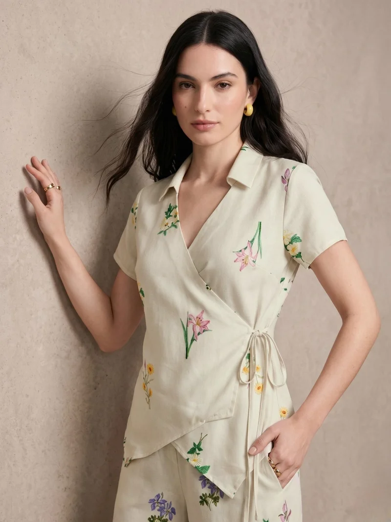 Outzidr  White Floral Printed Co-Ord Set for Women | Best Price UAE
