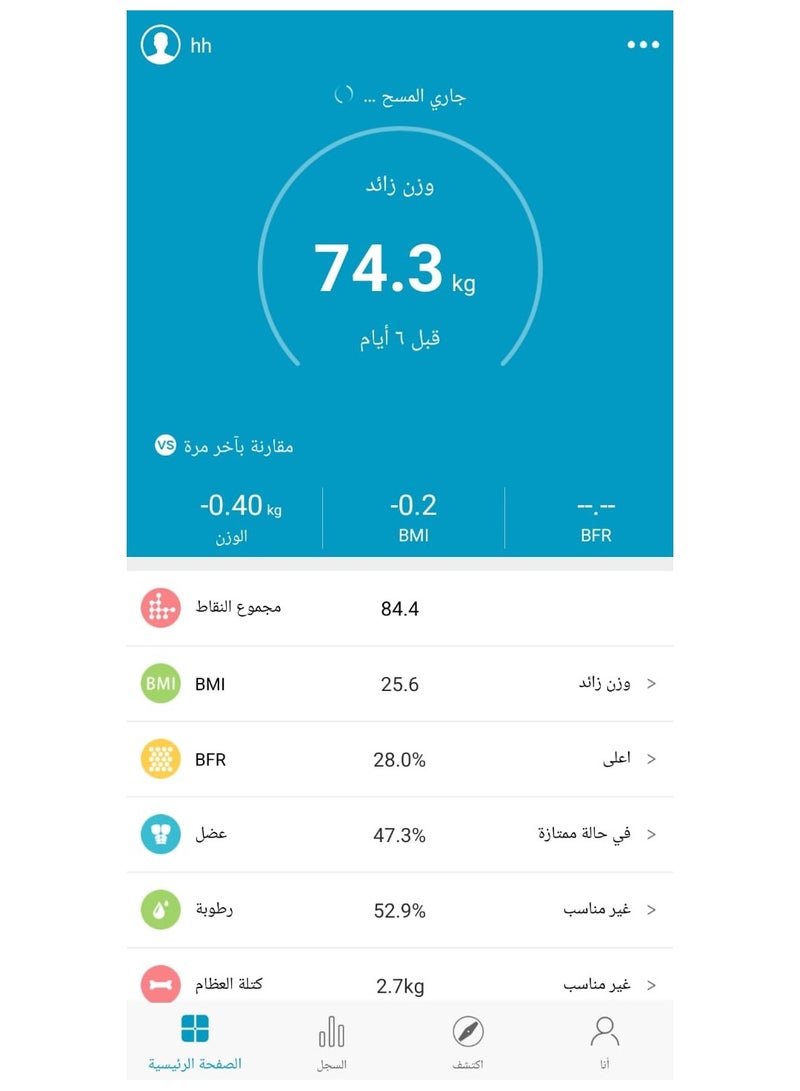 أكتيف فيت ميزان رقمي ذكي مزود بتقنية البلوتوث وأحدث ميزات قياس دهون الجسم - Image 5