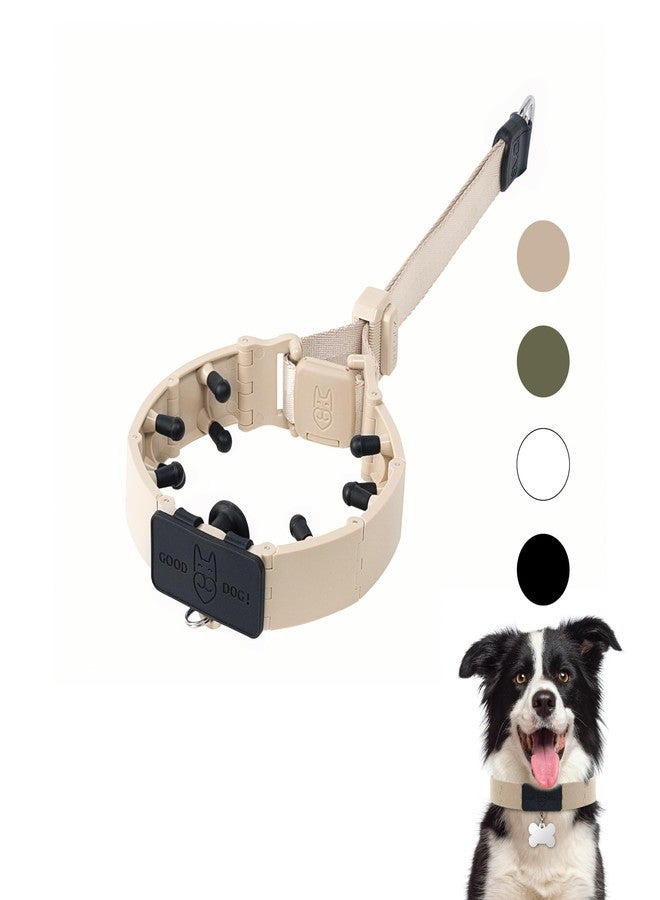 SVD.PET Dog Prong Collar for No-Pull Training, Quick-Release Buckle Adjustable Pinch Collar for Medium Dogs (Tan, Medium Size) - Image 1