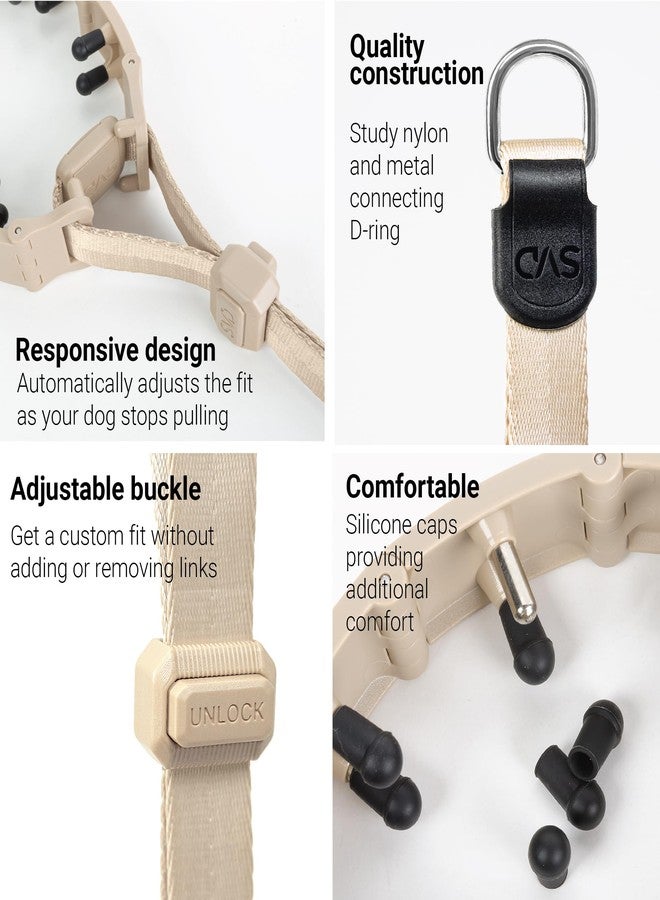 SVD.PET Dog Prong Collar for No-Pull Training, Quick-Release Buckle Adjustable Pinch Collar for Medium Dogs (Tan, Medium Size) - Image 2