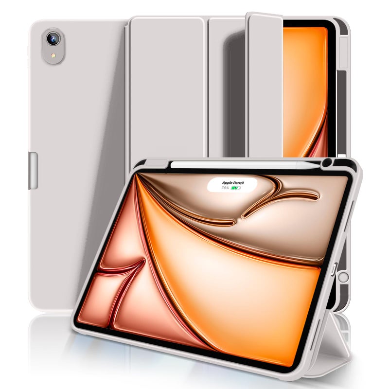 Aoub Case for iPad Air 11 inch M4/M3/M2 (2026/2025/2024), iPad Air 5th/4th Generation (2022/2020) 10.9-inch with Pencil Holder, Shockproof Cover with Soft TPU Back, Auto Sleep/Wake, Gray - Image 1