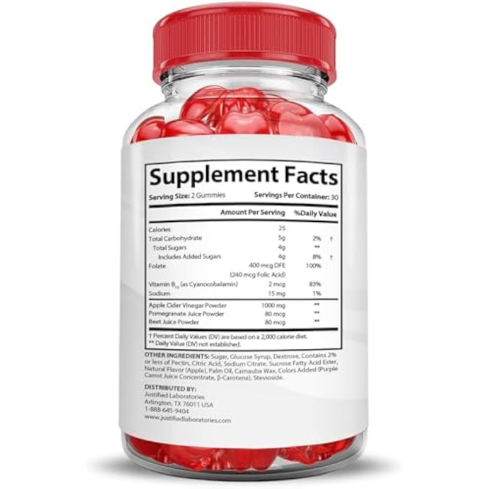 Justified Laboratories Ketosyn Keto ACV Gummies Advanced Formula 1000MG Ketosyn Keto Gummies Apple Cider Vinegar Formulated with Pomegranate Beet Juice Powder B12 Vegan Non GMO 60 Gummys - Image 2