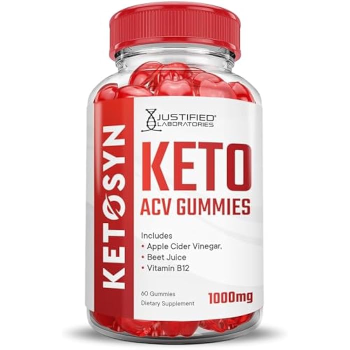 Justified Laboratories Ketosyn Keto ACV Gummies Advanced Formula 1000MG Ketosyn Keto Gummies Apple Cider Vinegar Formulated with Pomegranate Beet Juice Powder B12 Vegan Non GMO 60 Gummys - Image 5