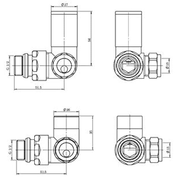 KRA-003 RADIATOR & TOWEL WARMER VALVES, CHROME - Image 2