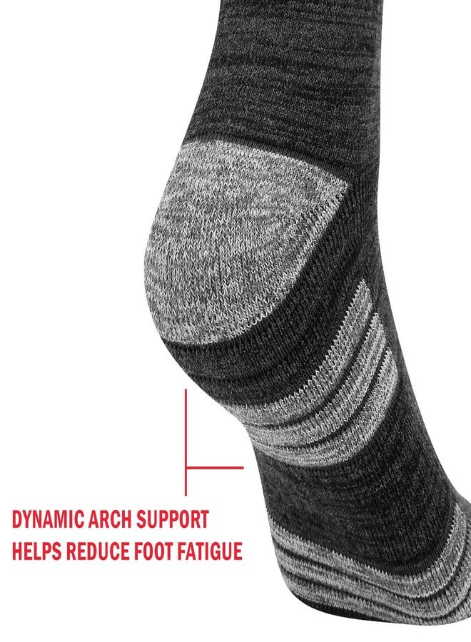 YUEDGE Mens Socks Black Moisture Wicking Cotton Cushioned Crew Socks Padded Anti-Odor Work Socks For Men Size 9-11, Multipack, 5 Pairs - Image 3