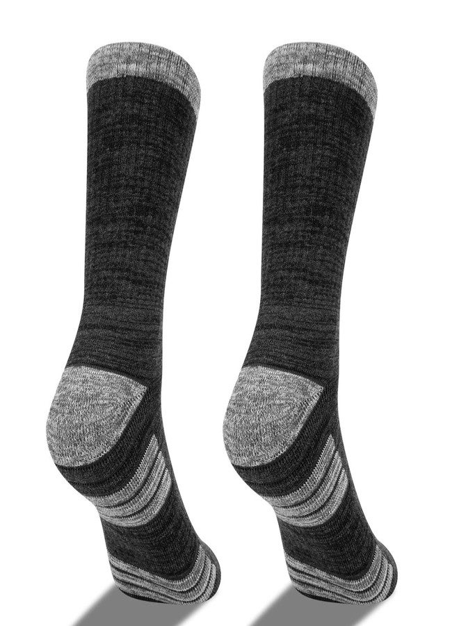 YUEDGE Mens Socks Black Moisture Wicking Cotton Cushioned Crew Socks Padded Anti-Odor Work Socks For Men Size 9-11, Multipack, 5 Pairs - Image 5
