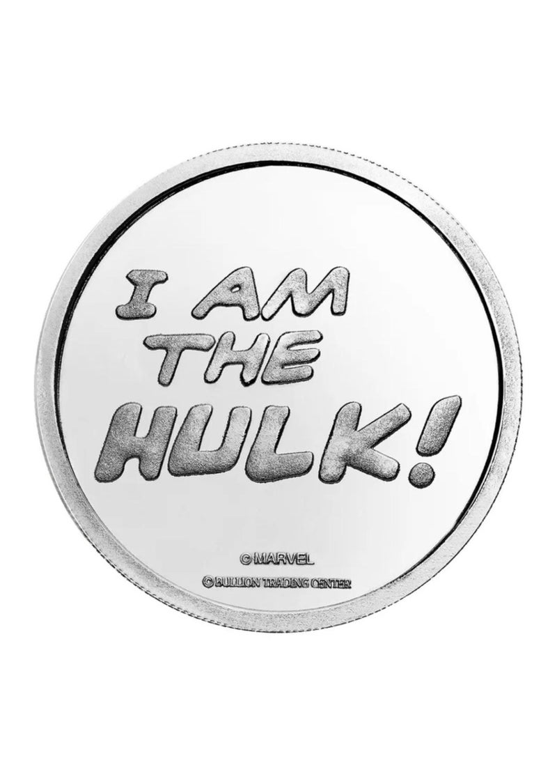 MARVEL SILVER  COIN -50 GM I AM THE HULK - Image 2