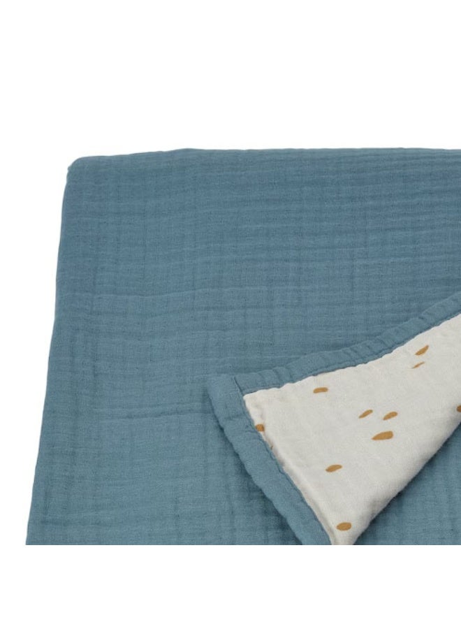 co arma Baby blanket, blue/white polka dot, 80x100 cm - Image 3