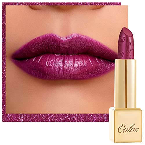 Oulac Purple Lipstick for Women with Metallic 3D Shine Lightweight Hydrating Formula High Impact Lip Color Vegan Beauty Full Coverage Lip Makeup Christmas Gifts for Women Sugar Plum 04 - Image 2