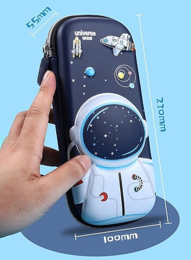 Crafty Cuddle 3D Captain America Pencil Case | Hard Shell EVA Astronaut Cartoon Stationery Pouch | Multi-Compartment Durable Zipper Organizer for Kids, Boys & Girls (Astronaut) - Image 4