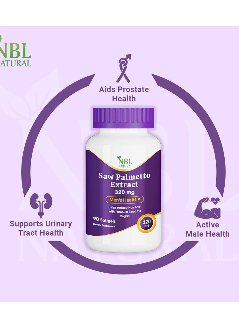 NBL Natural Saw Palmetto Extract 320 mg with Pumpkin Seed Oil, 90 Softgels  - Image 4