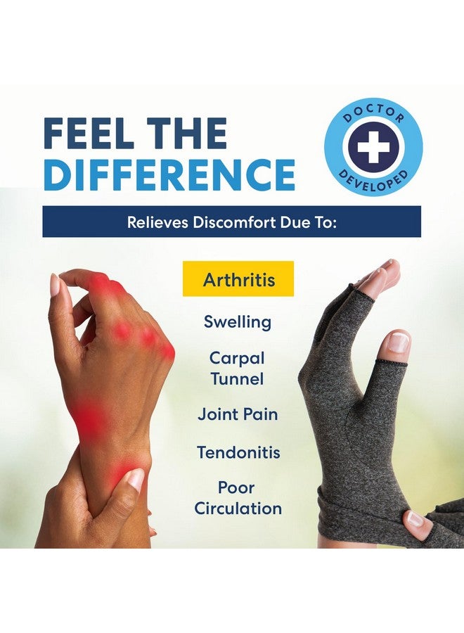 Dr. Frederick's Original Arthritis Compression Gloves for Women & Men - Ideal for Arthritis Hand Pain Relief, Carpal Tunnel, Reynaud’s & Poor Circulation - Medium - Image 2