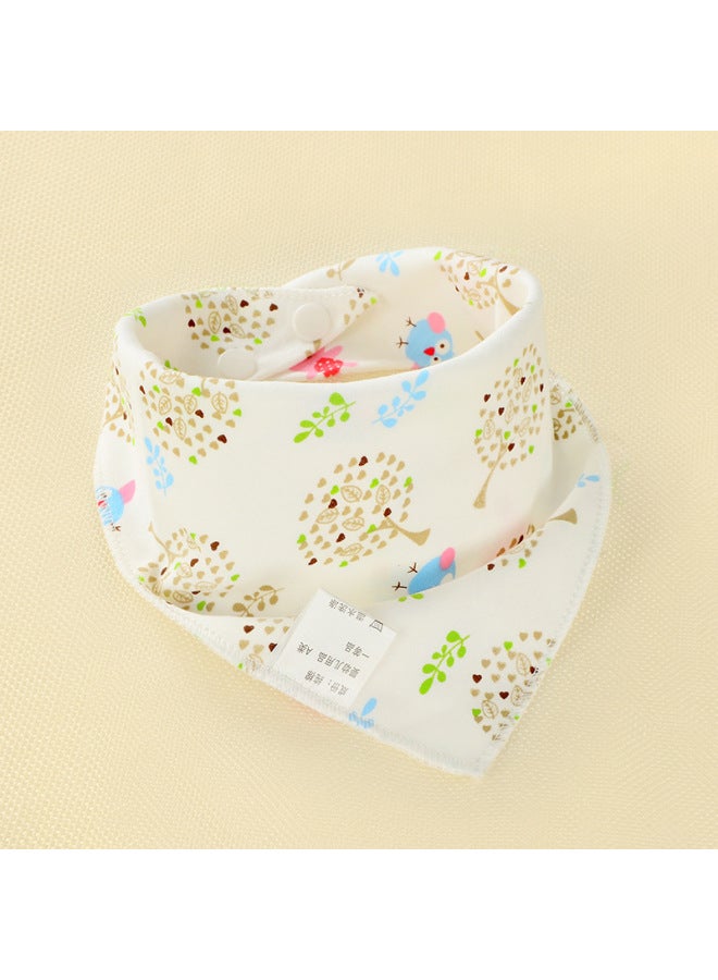 Baby's Towel Baby's Pure Cotton Triangle Towel Double Layer Cartoon Printed Baby's Triangle Towel Children's Bib