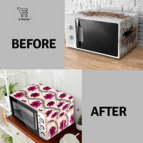 E-Retailer® Polyester 3-Layered Microwave Oven Top Cover With 4 Utility Pockets Suitable for Upto 30 Liter (Color- Red, Size-36x14 Inches) - Image 5