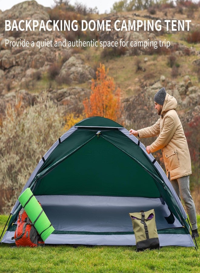 JELUCAMP 1/2 Person Dome Tents for Camping, Lightweight Portable Single Backpacking Tent, Small Easy Setup Outdoor Waterproof Camping Hiking Tent for Adults, 2 Person Tent, Dark Green - Image 4