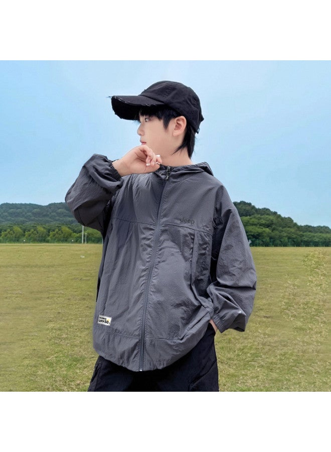 Jeep Upf50+】cooling Kids Sun Protection Jacket Summer Lightweight Breathable Boys And Girls Outdoor Sunscreen Coat - Image 2