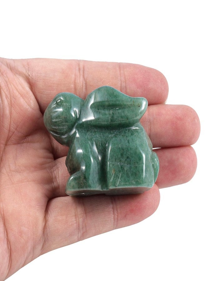 Loveliome Crystal Decor Rabbit Sculpture, 2 Inches Natural Pocket Carved Crystals and Healing Stones Statue Collectibles, Green Aventurine - Image 2