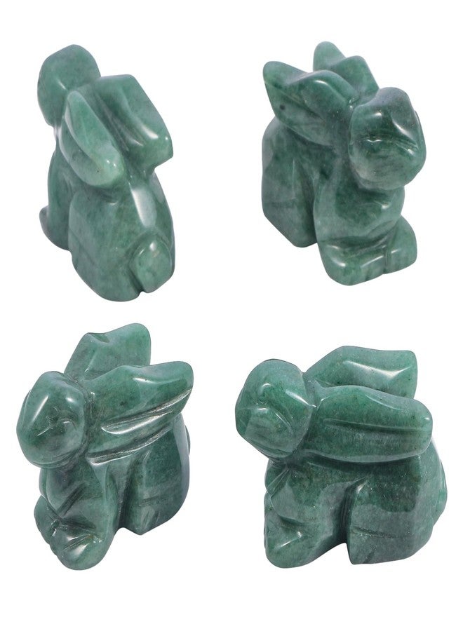 Loveliome Crystal Decor Rabbit Sculpture, 2 Inches Natural Pocket Carved Crystals and Healing Stones Statue Collectibles, Green Aventurine - Image 3