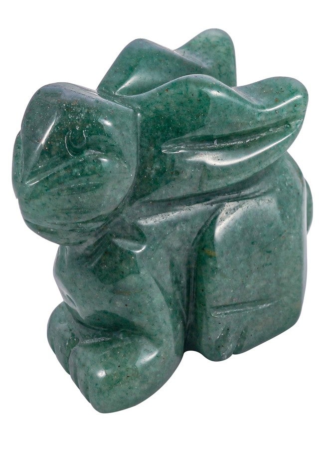 Loveliome Crystal Decor Rabbit Sculpture, 2 Inches Natural Pocket Carved Crystals and Healing Stones Statue Collectibles, Green Aventurine - Image 1