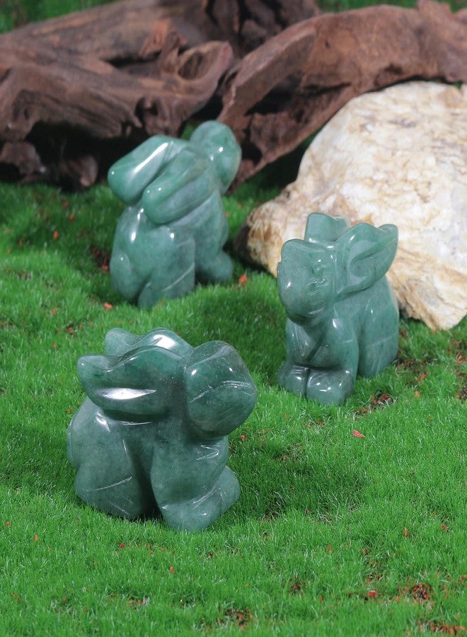 Loveliome Crystal Decor Rabbit Sculpture, 2 Inches Natural Pocket Carved Crystals and Healing Stones Statue Collectibles, Green Aventurine - Image 4