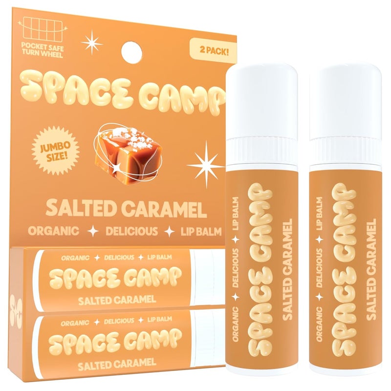 Space Camp Wellness Jumbo Lip Balm  Salted Caramel Organic Flavored Balm 2 Pack