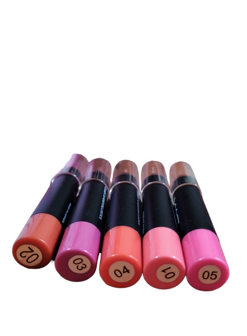 Lip Stick 5 Colors Set for Girls With Lip Balm And Protection From Cracks - Image 3