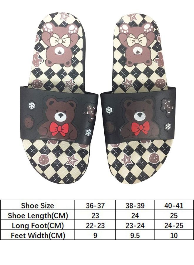 ZCM-HAPPY Women Fashion Summer Bear Slippers Outdoor or Indoor Flat Beach Sandals - Image 2