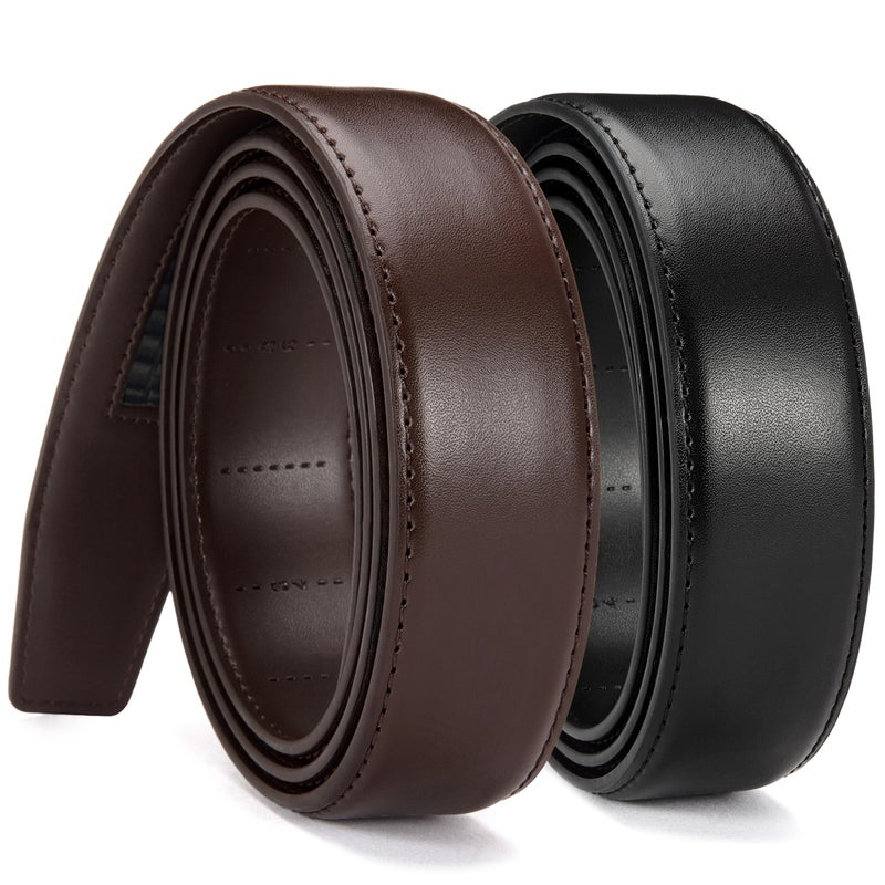 CHAOREN Ratchet Belt Replacement Strap 1 3/8â€, Leather Belt Strap for 40MM Slide Click Buckle - Image 1
