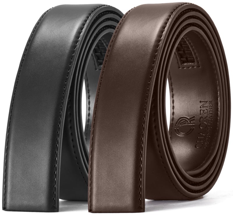 CHAOREN Ratchet Belt Replacement Strap 1 3/8â€, Leather Belt Strap for 40MM Slide Click Buckle - Image 2