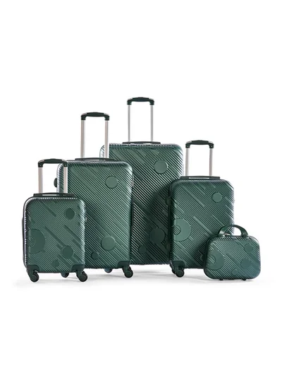 LIMRA Luggage Trolley Bags set of 5 Pcs D.Green