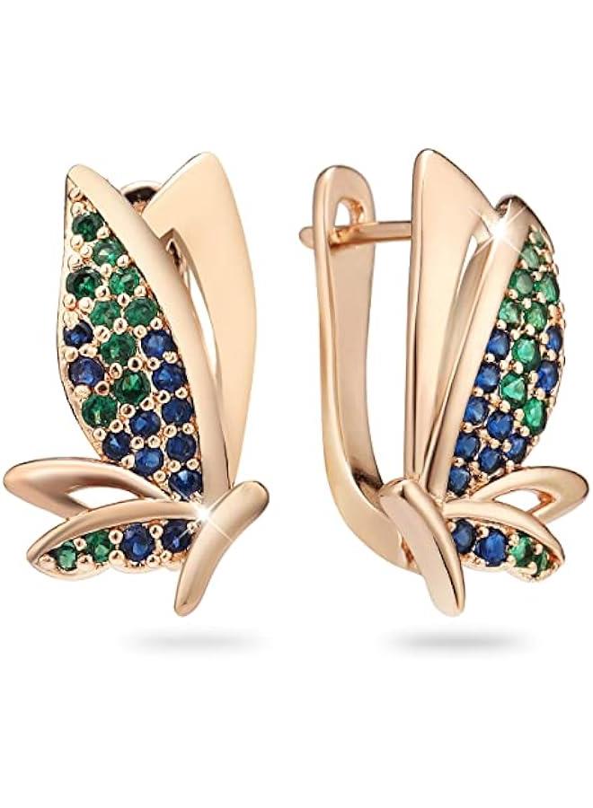 18K Gold Earrings for Women Trendy, Butterfly Earrings for Women Gold Hoop Earrings, Gold Butterfly Earrings Hypoallergenic Stud - Image 1