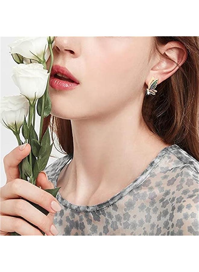 18K Gold Earrings for Women Trendy, Butterfly Earrings for Women Gold Hoop Earrings, Gold Butterfly Earrings Hypoallergenic Stud - Image 5