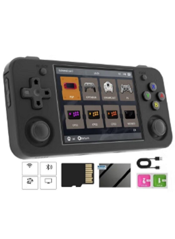 ANBERNIC  RG35XX H Retro Handheld Game Console, 3.5 Inch IPS Screen Linux System Built-in 64G TF Card 5528 Games Support HDMI TV Output 5G WiFi Bluetooth 4.2 (Black) - Image 1