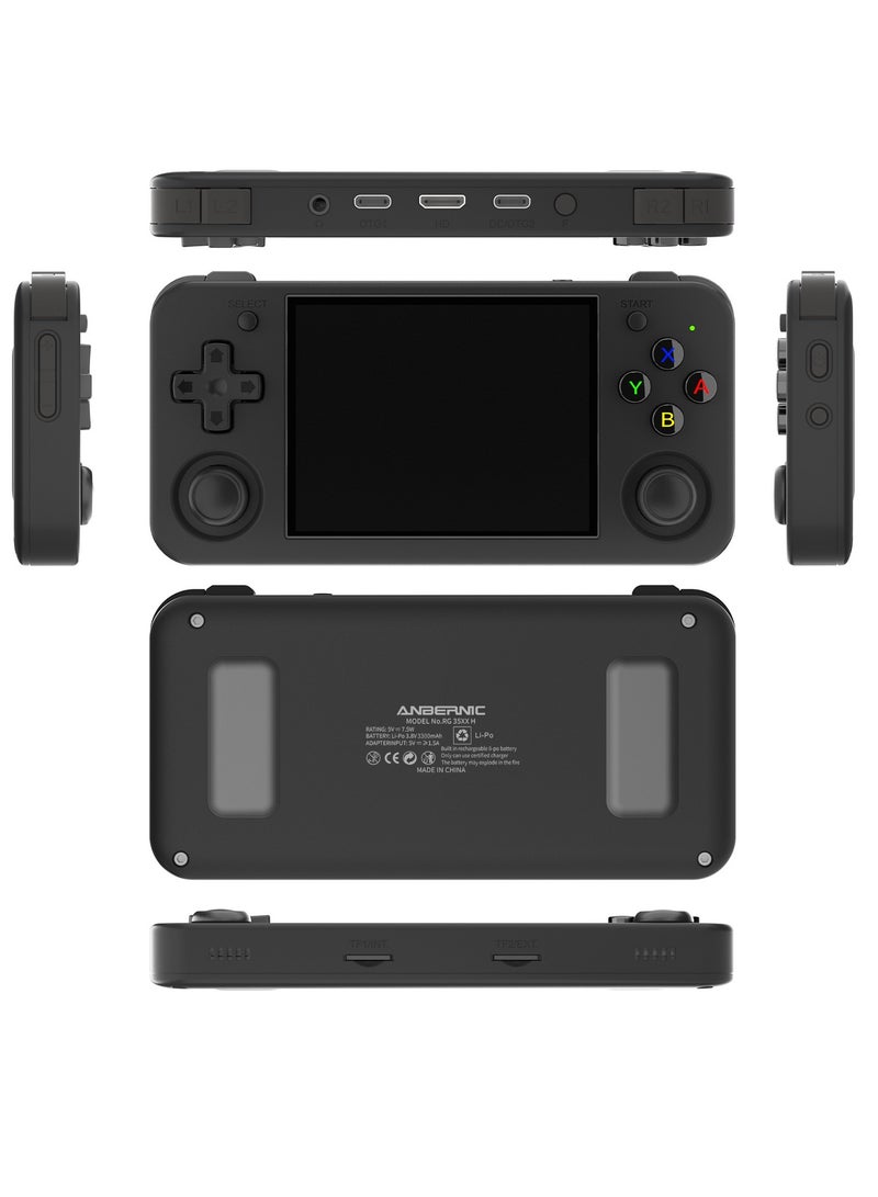 ANBERNIC  RG35XX H Retro Handheld Game Console, 3.5 Inch IPS Screen Linux System Built-in 64G TF Card 5528 Games Support HDMI TV Output 5G WiFi Bluetooth 4.2 (Black) - Image 2
