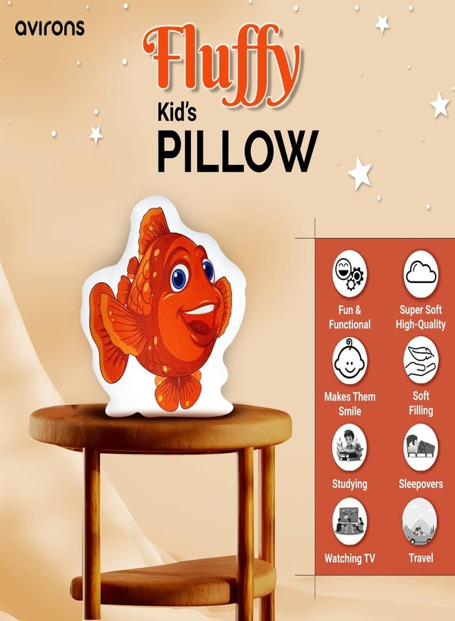 Avirons Plush Kids’ Fish Pillow - Soft, Snuggly, and Playful Cushion Perfect for Naptime, Playtime, or Relaxing, Adding Fun Jungle Adventure and Comfort to Every Moment - Image 3