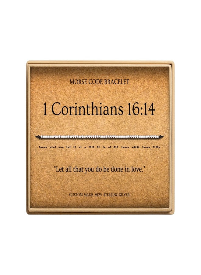 Loved Creations Sterling Silver Christian Bracelets for Women | 1 Corinthians 16:14 Bible Verse Morse Code | S925 Bracelets Inspirational Gifts for Women - Image 1