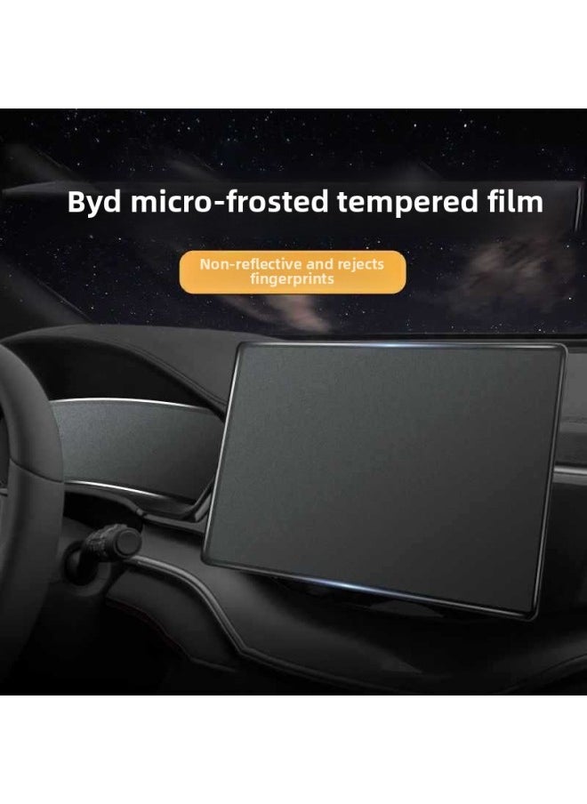 Generic - Byd Screen Tempered Film Element Central Control Dolphin Navigation Han Instrument Panel Song PlusDMI/EV/Pro Qin-Color:High-definition High-transparency Tempered Film [explosion-proof Screen] Imported Material-Size:[remarks Car Model] 10.1inch Navigation + Instrument Panel - Image 1