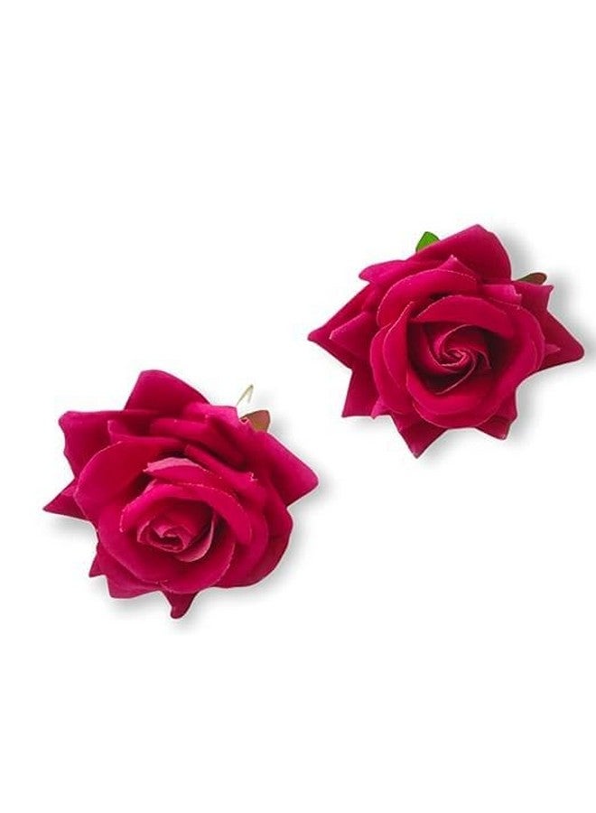 SURAKO COLLECTIONS Handmade Bride baby pink Rose Floral Juda Pin For Women and Girls | Elegant baby pink Rose U-shaped Hair Pin Wedding Hair Accessories | Pack Of 2 (Pink) - Image 4
