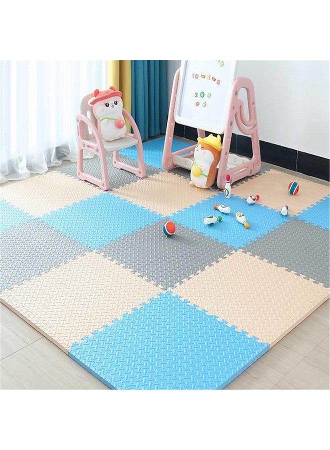 سيجناترون أرضيات سيجناترون المتشابكة || سجادة لعب متشابكة للأطفال || سجادة متاجر || أرضيات منازل || سجادات لعب للأطفال || سمك ١٢ مم (٨ بلاطات - ٣٢ قدمًا مربعًا، أزرق - رمادي - أبيض) - Image 1