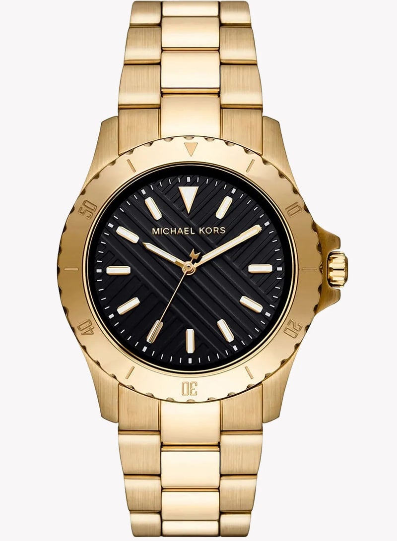 ام كي ساعة ذهبية للرجال، ميناء أسود | MK9078 - Image 1